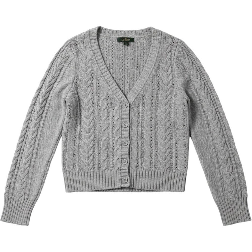 American Eagle Vintage Gray Cable Knit button Front Cardigan Sweater Size M